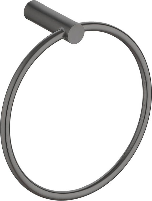 Wiesbaden Handdoek ring Ida | Wandmontage | 15.6 cm | Gun metal