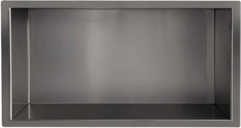 Wiesbaden Wandnis Demis | Inbouw | 30x60x7 cm | 1 vak | Gunmetal PVD