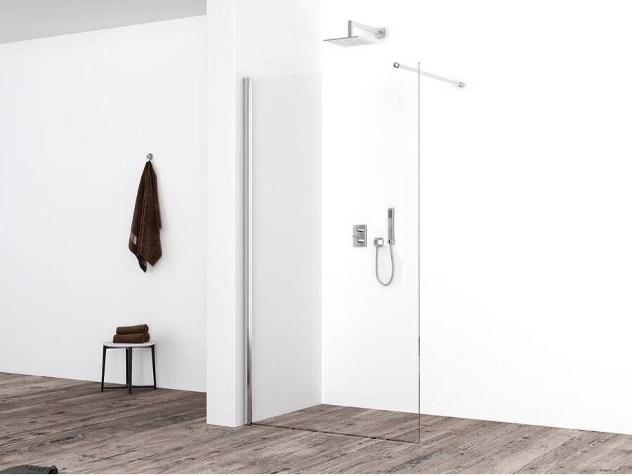 Wiesbaden Inloopdouche Eco | 80x220x0.8 cm | Helder glas | Chroom beslag