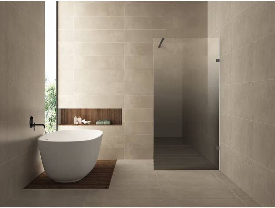 Wiesbaden Inloopdouche Less | 80x200 cm | Rechts | Spiegelrook- naar helderglas | Gunmetal beslag