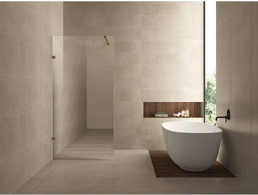 Wiesbaden Inloopdouche Less | 80x200x0.8 cm | Spiegelrook- naar helderglas | Geborsteld Brons Koper beslag