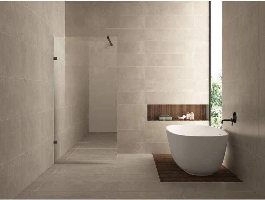 Wiesbaden Inloopdouche Less | 80x200x0.8 cm | Spiegelrook- naar helderglas | Mat zwart beslag