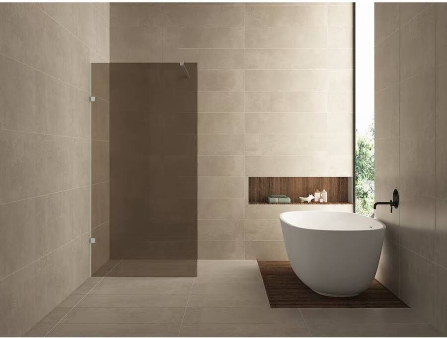Wiesbaden Inloopdouche Less | 80x200x0.8 cm | Vintage bronsglas | Chroom beslag