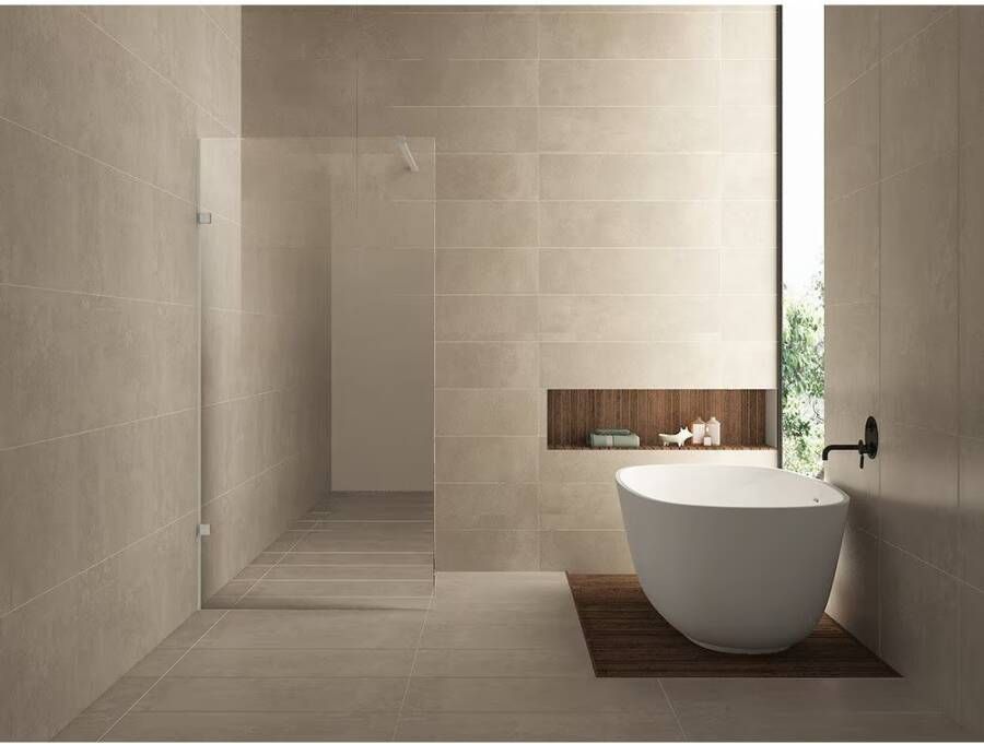 Wiesbaden Inloopdouche Less | 90x200x0.8 cm | Spiegelrook- naar helderglas | Geborsteld staal beslag