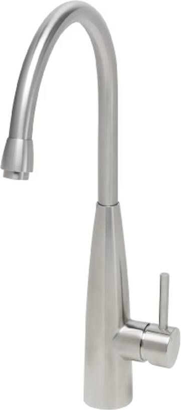 Wiesbaden Keukenkraan 304 | Opbouw | 360° Draaibaar | Mengkraan | 1-hendel | Rond | RVS look
