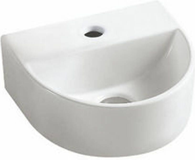 Wiesbaden Fontein Lara | 30x25x12 cm | Keramiek | Wandmontage | 1 kraangat | Half rond | Wit glans - Foto 4