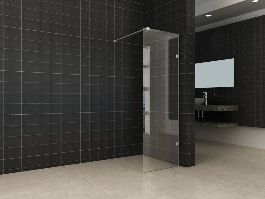 Wiesbaden Inloopdouche Profielloos 50x200 cm Antikalk Helderglas 8mm Nano Veiligheidsglas - Foto 2