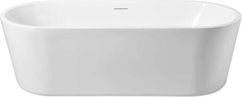 Wiesbaden Vrijstaand bad Libero | 178x80 cm | Incl.Afvoer-Wit mat | Sleuf overloop | Acryl | Rechthoekig | Wit mat