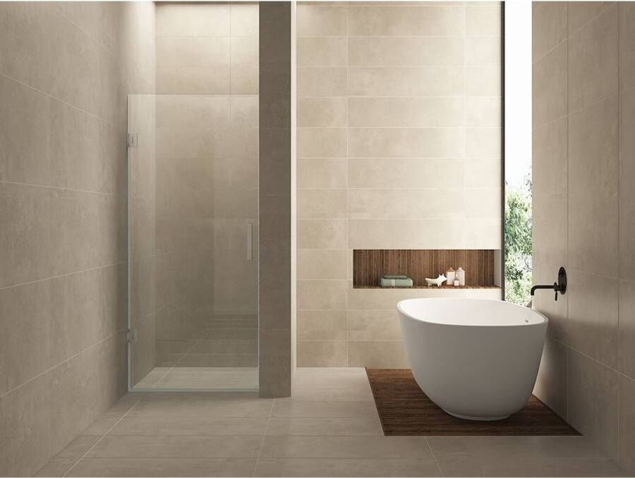Wiesbaden Nisdeur Less | 70x200 cm | Nano-coating | Incl.Schanierset | Helder glas | Chroom beslag