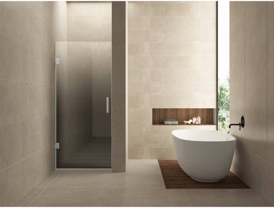 Wiesbaden Nisdeur Less | 70x200 cm | Links | Spiegelrook- naar helder glas | Chroom beslag
