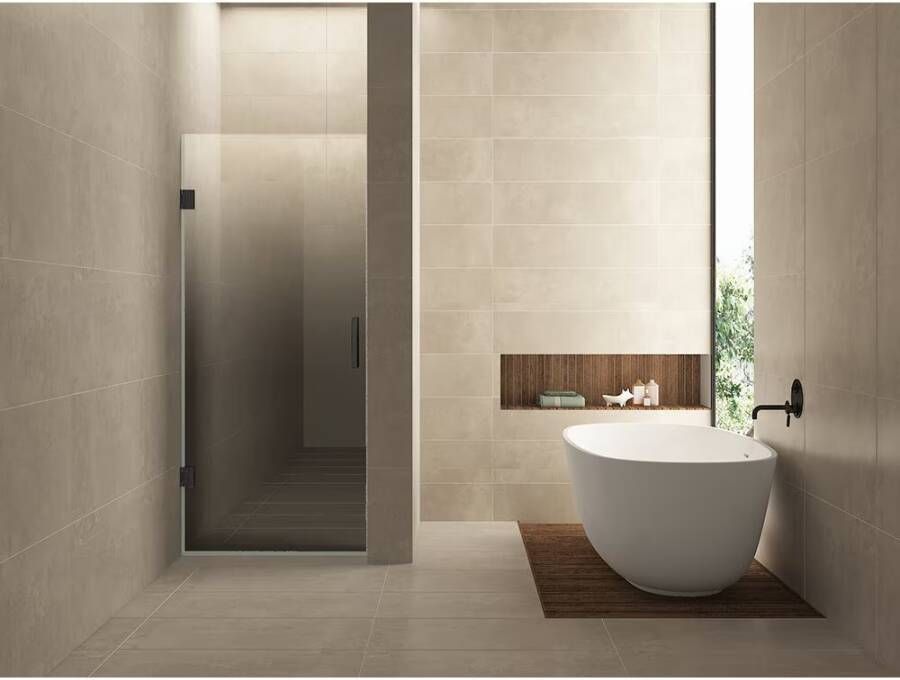 Wiesbaden Nisdeur Less | 80x200 cm | Links | Spiegelrook- naar helder glas | Gunmetal beslag