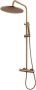Wiesbaden Regendouche set Caral | Opbouw | Thermostaatkraan | 2-weg | hoh 15 cm | 2-hendel | Rond | Geborsteld brons koper PVD - Thumbnail 1