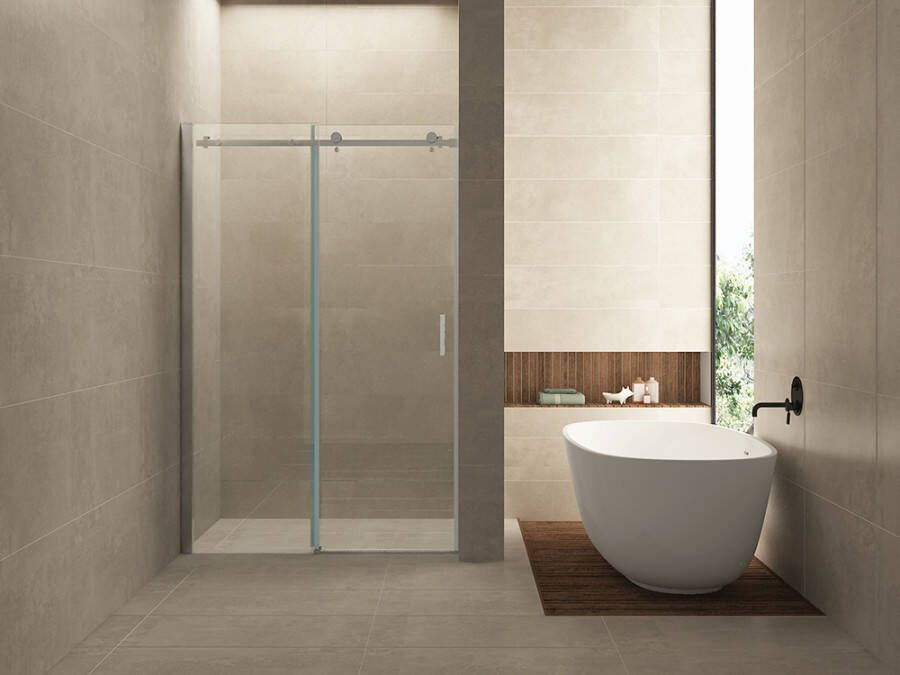 Wiesbaden Douchedeur Nisdeur Schuifdeur 160x200cm Antikalk Helder Glas Chroom Profiel 8mm Veiligheidsglas Easy Clean - Foto 2