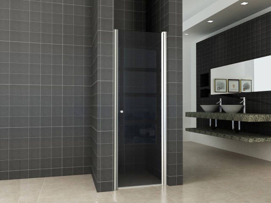 Wiesbaden Douchecabine met Deur 8 mm en Vaste wand 10 mm NANO Rookglas Nisdeur Met Profiel Rookglas 60x202 cm 8 mm Nano Coating - Foto 6