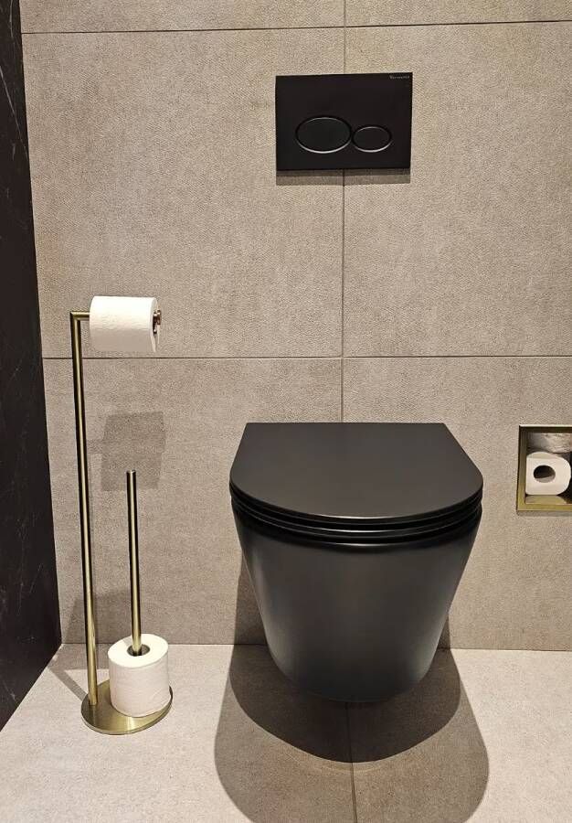 Wiesbaden Toiletrolhouder Alonzo | Vrijstaand | Met reserverolhouder | Messing | Geborsteld Messing