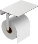 Wiesbaden Toiletrolhouder met planchet Alonzo | Wandmontage | Messing | Rechthoekig | Chroom - Thumbnail 1
