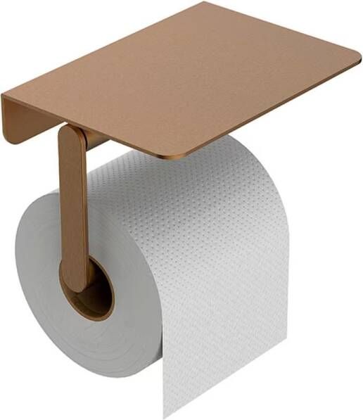 Wiesbaden Toiletrolhouder met planchet Alonzo | Wandmontage | Messing | Rechthoekig | Geborsteld brons koper