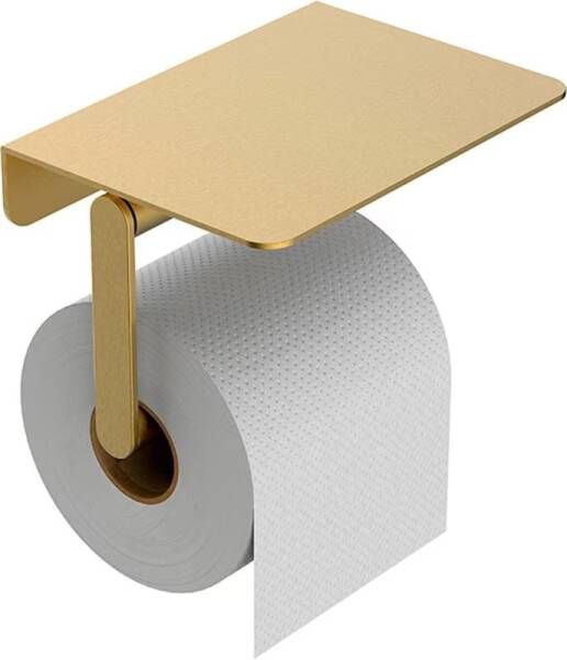 Wiesbaden Toiletrolhouder met planchet Alonzo | Wandmontage | Messing | Rechthoekig | Geborsteld messing
