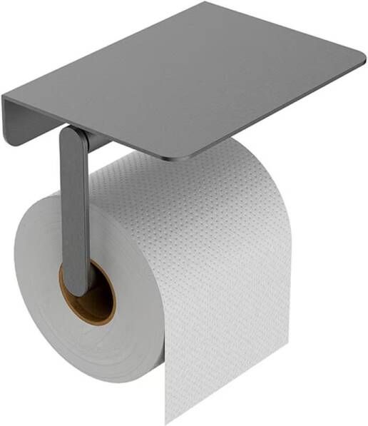 Wiesbaden Toiletrolhouder met planchet Alonzo | Wandmontage | Messing | Rechthoekig | Gunmetal