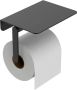 Wiesbaden Toiletrolhouder met planchet Alonzo | Wandmontage | Messing | Rechthoekig | Zwart mat - Thumbnail 1