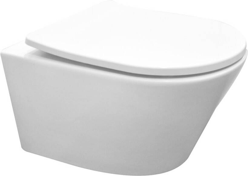 Wiesbaden Vesta wandcloset rimless met Shade slim toiletzitting softclose en quick release mat wit 32.6012 - Foto 9