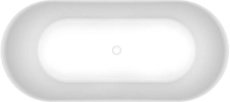 Wiesbaden Vrijstaand bad Trens | 180x80 cm | Acryl | Incl.Badafvoer | Mat wit