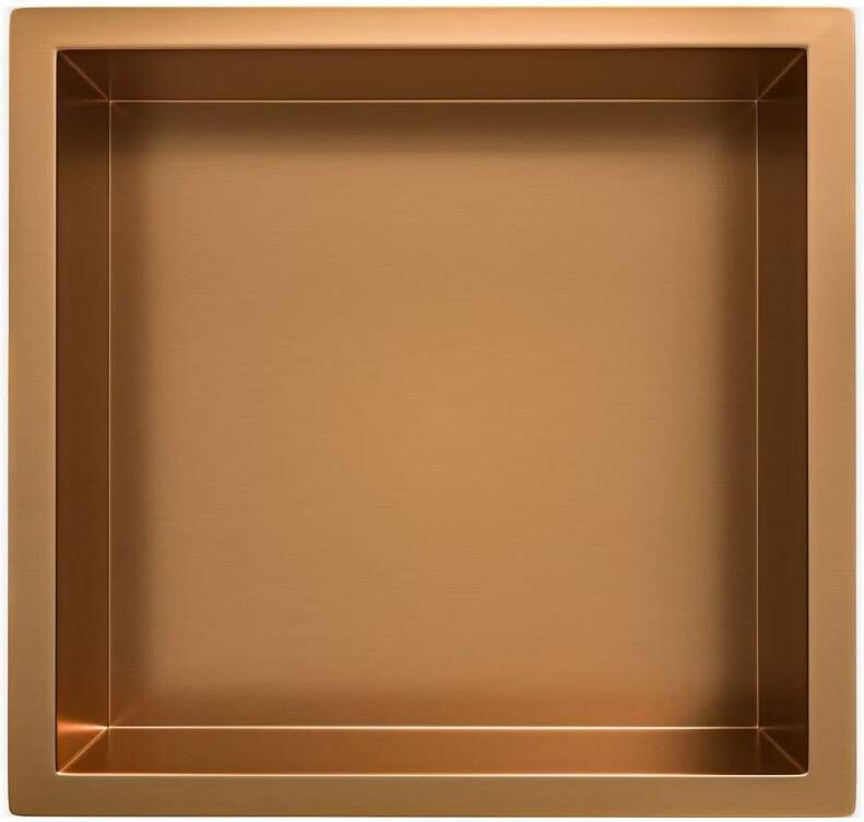 Wiesbaden Wandnis Demis | Inbouw | 30x30x10 cm | 1 vak | Geborsteld brons koper PVD