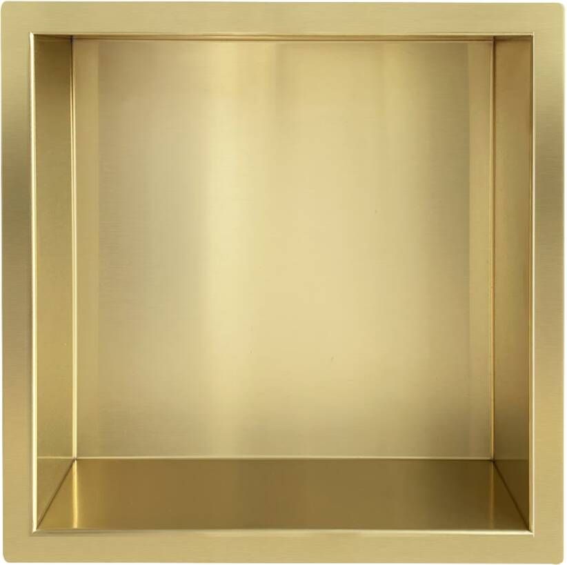 Wiesbaden Wandnis Demis | Inbouw | 30x30x7 cm | 1 vak | Geborsteld messing PVD
