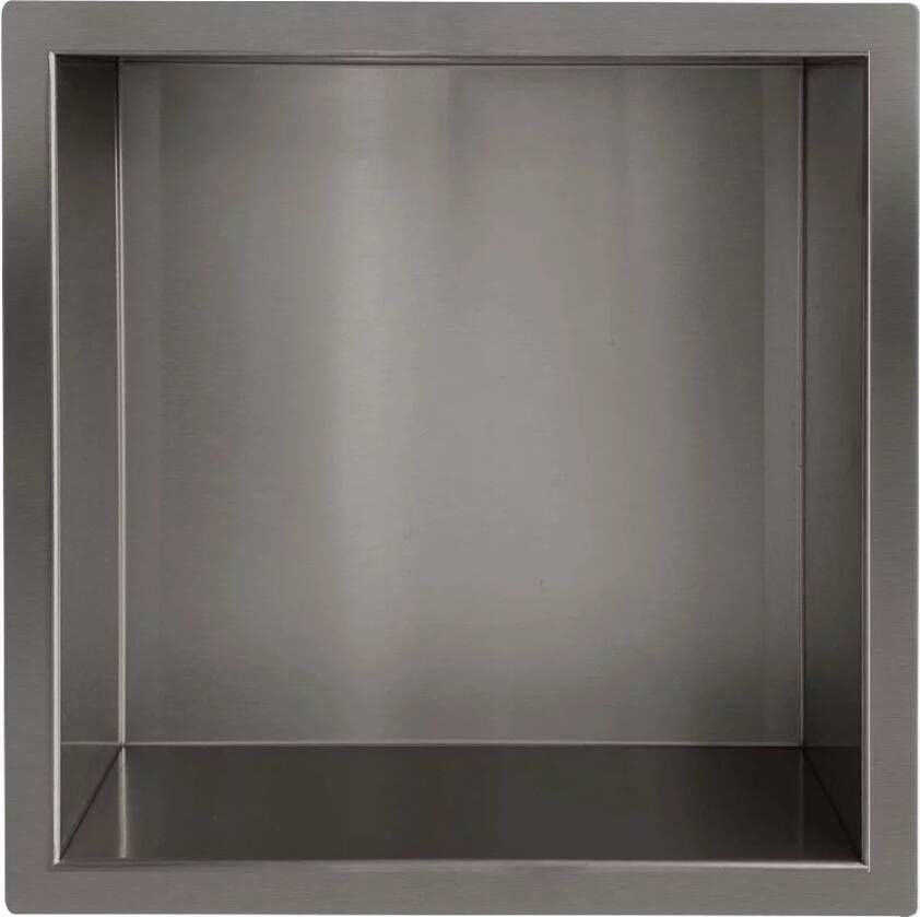 Wiesbaden Wandnis Demis | Inbouw | 30x30x7 cm | 1 vak | Gunmetal PVD