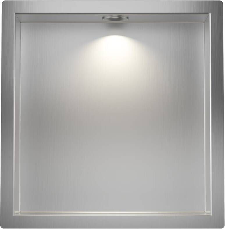 Wiesbaden Wandnis Demis | Inbouw | 30x30x7 cm | Met verlichting | 1 vak | Rvs look