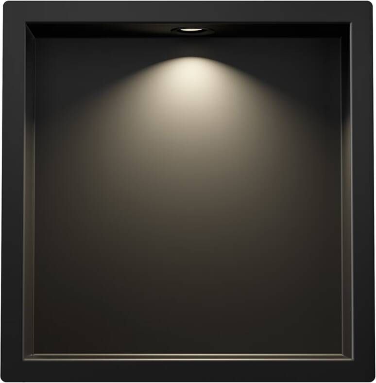 Wiesbaden Wandnis Demis | Inbouw | 30x30x7 cm | Met verlichting | 1 vak | Zwart mat