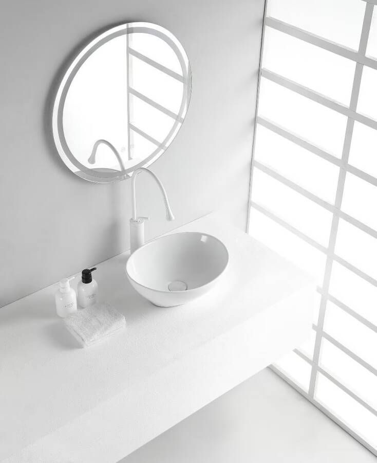 Wiesbaden Waskom Barco | 40x33x14.5 cm | Keramiek | Vrijstaand | Ovaal | Wit
