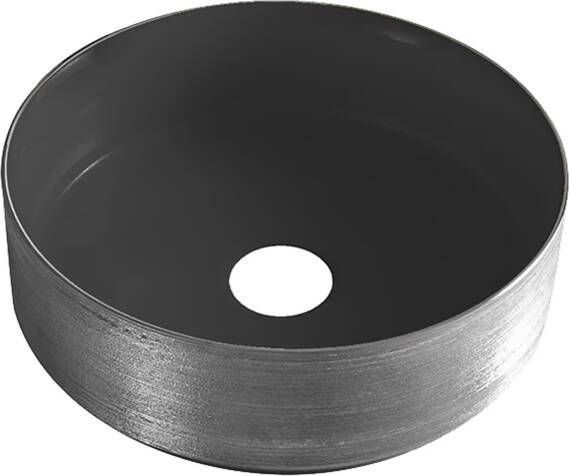 Wiesbaden Waskom Mondri | 36 x 36 x 12 cm | Keramiek | Vrijstaand | Rond | Zwart-gunmetal