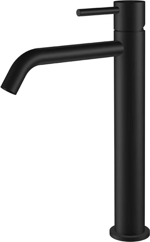 Wiesbaden Wastafelkraan Style | Opbouw | Mengkraan | Hoog model | 1-hendel | Rond | Zwart mat