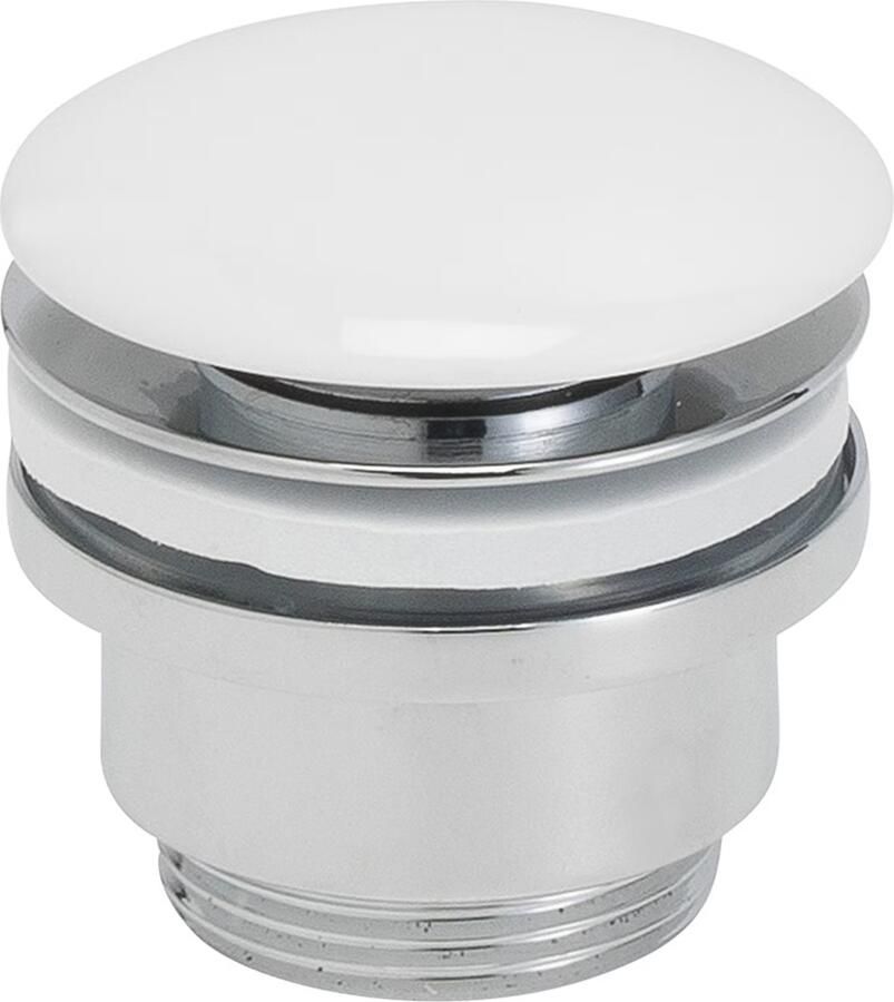 Wiesbaden Afvoerplug UniMatch Caral | 5 4" | Click waste | Messing | Rond | Keramiek wit - Foto 2