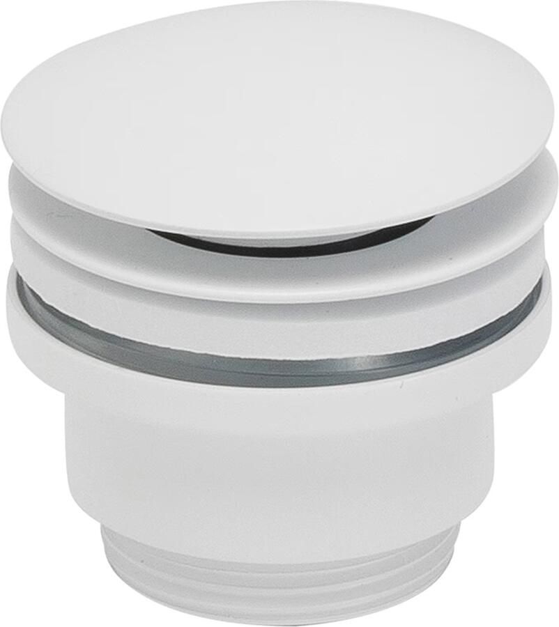 Wiesbaden Afvoerplug UniMatch Caral | 5 4" | Click waste | Messing | Rond | Wit mat - Foto 3