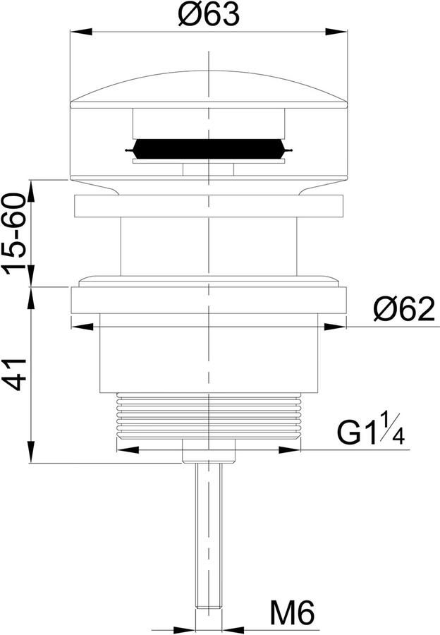 Wiesbaden Afvoerplug UniMatch Caral | 5 4" | Click waste | Messing | Rond | Wit mat - Foto 2