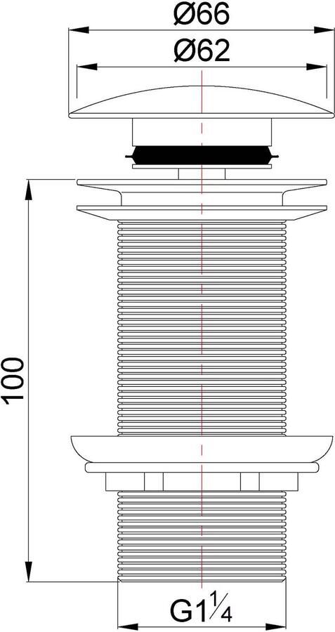 Wiesbaden Afvoerplug UniMatch Caral | 5 4" | Click waste verlengd | Messing | Rond | Gunmetal