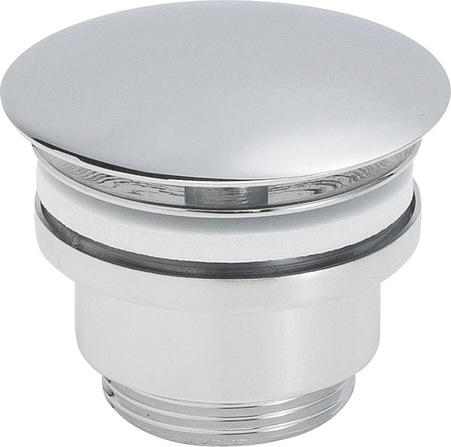 Wiesbaden Afvoerplug UniMatch Caral | 5 4" | Vaste waste (niet afsluitbaar) | Messing | Rond | Chroom - Foto 2