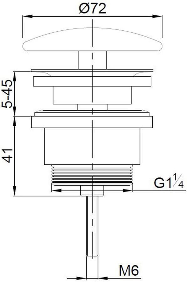 Wiesbaden Afvoerplug UniMatch Caral | 5 4" | Vaste waste (niet afsluitbaar) | Messing | Rond | Geborsteld messing PVD - Foto 2