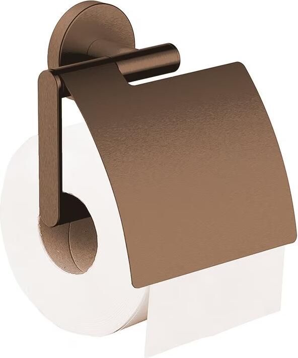 Wiesbaden Alonzo toiletrolhouder met klep Geborsteld brons koper PVD - Foto 2