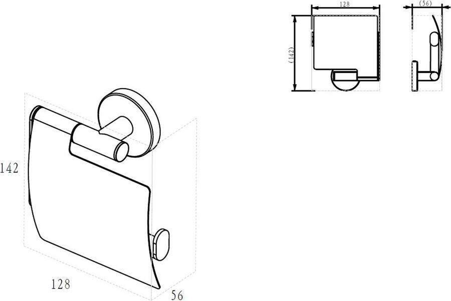 Wiesbaden Alonzo toiletrolhouder met klep Geborsteld messing PVD - Foto 2