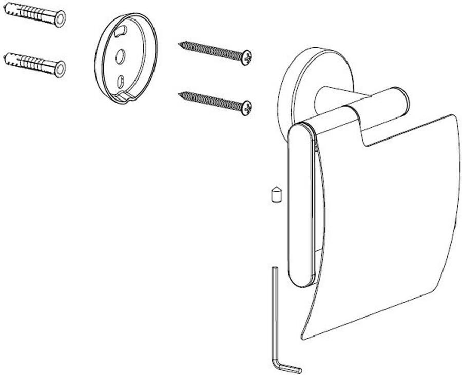 Wiesbaden Alonzo toiletrolhouder met klep Geborsteld messing PVD