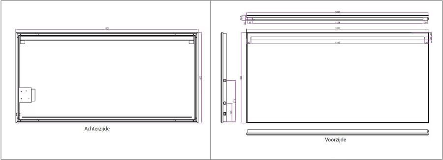 Wiesbaden Badkamerspiegel Ambi one | 120x60 cm | Rechthoekig | Directe en indirecte LED verlichting | Touch button | Met verwarming - Foto 4
