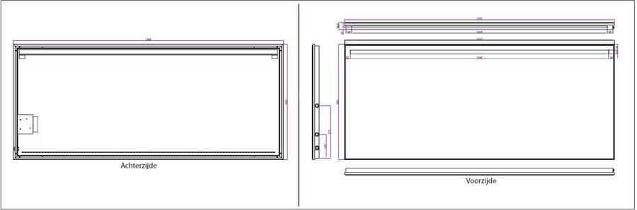 Wiesbaden Badkamerspiegel Ambi one | 140x60 cm | Rechthoekig | Directe en indirecte LED verlichting | Touch button | Met verwarming - Foto 4