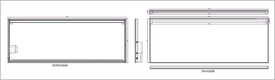 Wiesbaden Badkamerspiegel Ambi one | 160x60 cm | Rechthoekig | Directe en indirecte LED verlichting | Touch button | Met verwarming - Foto 4