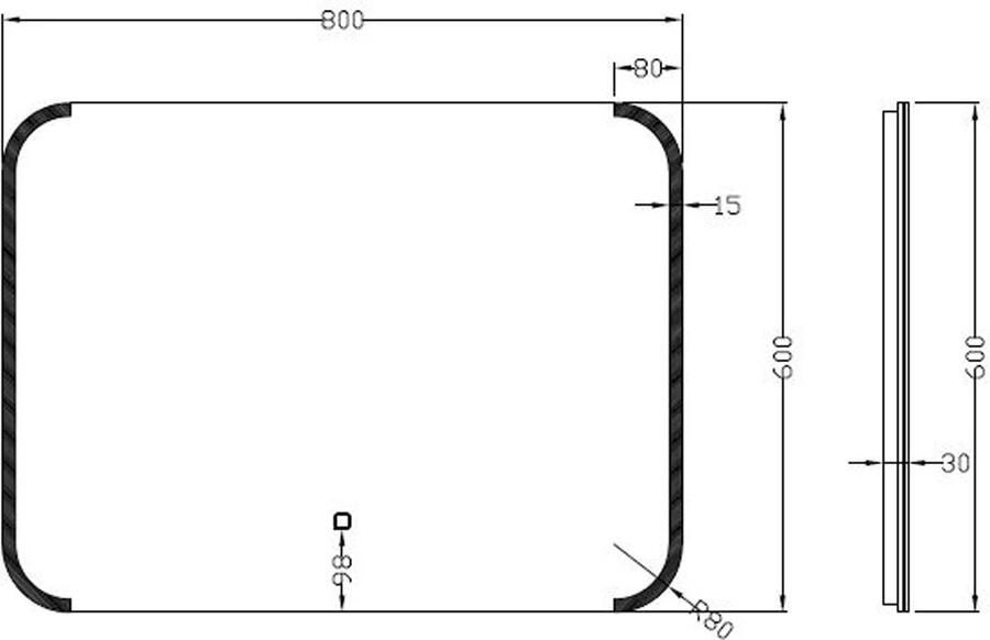 Wiesbaden Badkamerspiegel Bracket | 100x60 cm | Rechthoekig | Directe en indirecte LED verlichting | Touch button | Met verwarming - Foto 4