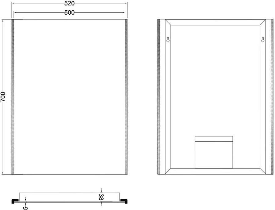 Wiesbaden Badkamerspiegel Duo | 50x70 cm | Rechthoekig | Directe en indirecte LED verlichting | Touch button | Met verwarming - Foto 2