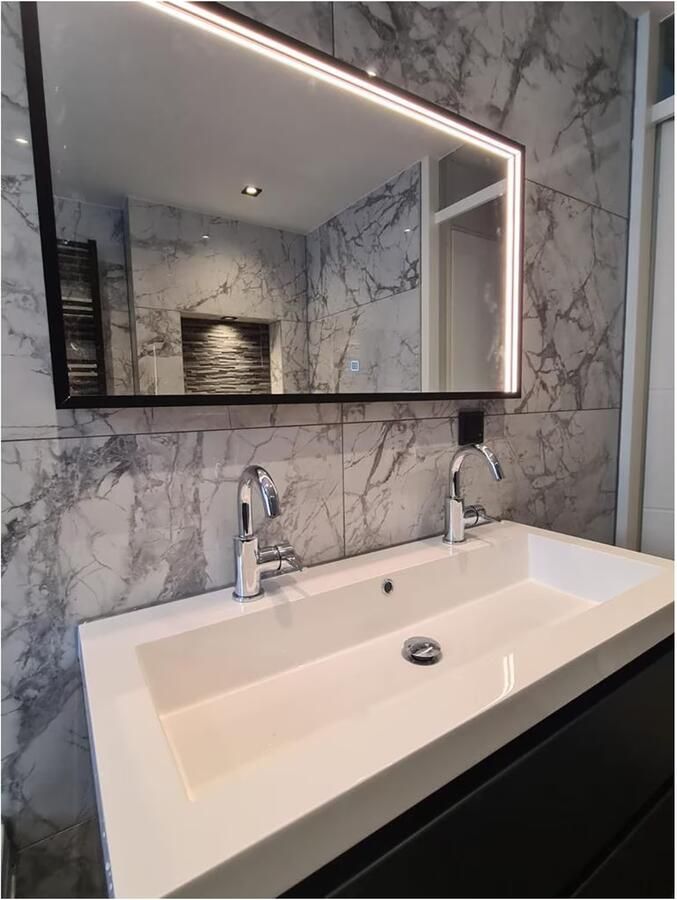 Wiesbaden Badkamerspiegel Maro | 120x60 cm | Rechthoekig | Directe LED verlichting | Touch button | Met verwarming - Foto 8