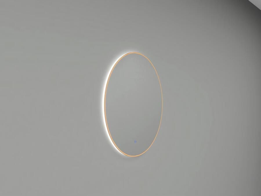 Wiesbaden Badkamerspiegel Novi | 60 cm | Rond | Indirecte LED verlichting | Touch button | Geborsteld messing - Foto 2